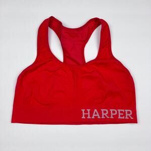 Harper Wilde Sports Bra Seamless Racerback Red Athletic Workout Running Yoga